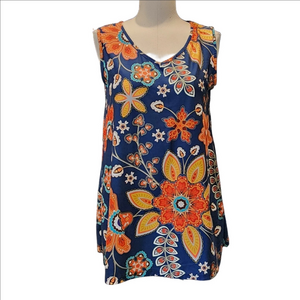 SAKURAFINA  Vibrant Floral TUNIC Blouse